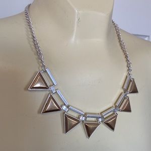 New Triangle Matte Gold Silver Necklace - Atticus